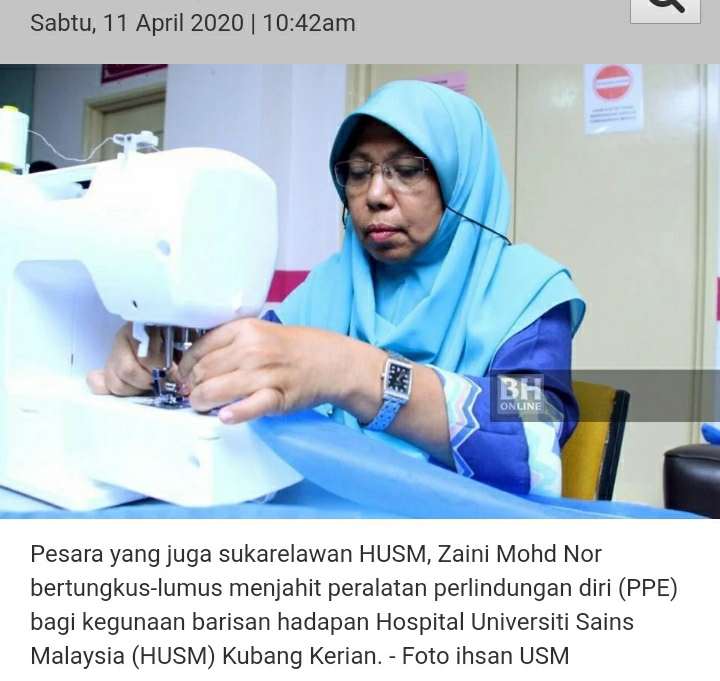COVID19 PESARA HUSM TERPANGGIL BANTU HASILKAN PPE