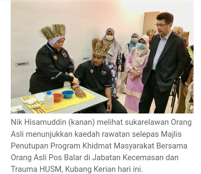 10 ORANG ASLI DI GUA MUSANG DILATIH JADI DUTA KESIHATAN KESELAMATAN