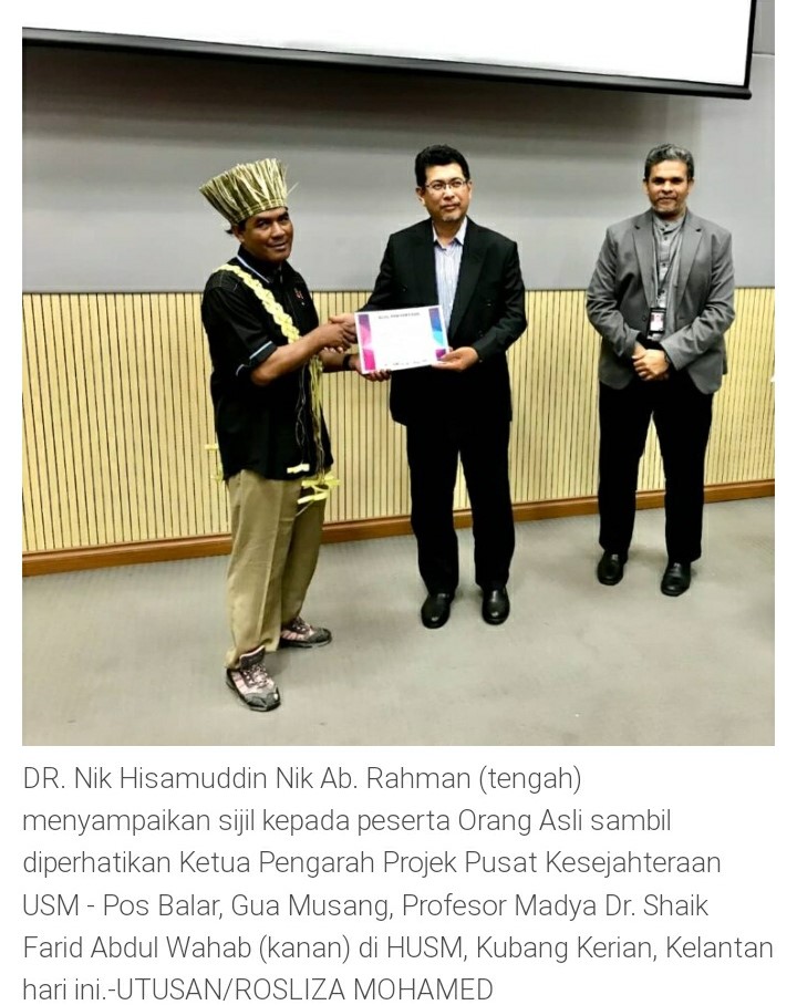 HUSM LATIH ORANG ASLI JADI DUTA KESIHATAN DAN KESELAMATAN