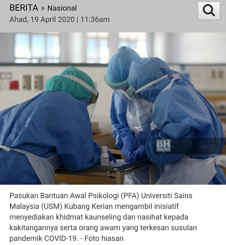 SM bantu beri nasihat dan kaunseling hadapi COVID 19